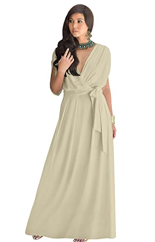 Image of KOH KOH Womens Long Sleeveless Halter Bridesmaid Wedding Guest Maxi Dress