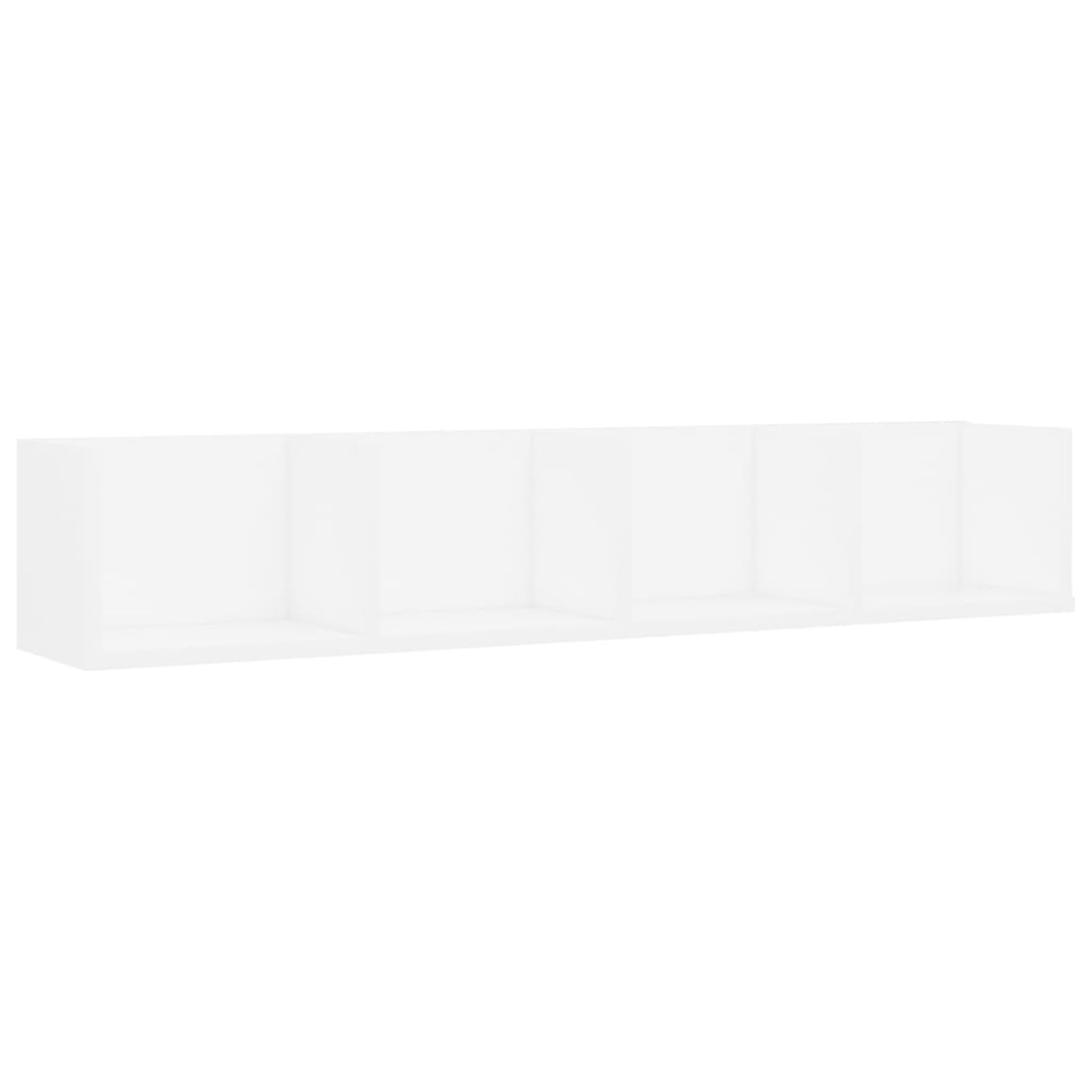 Scaffale Porta CD a Parete Bianco 100x18x18 cm in Multistrato,Scaffale a Parete,Mensole da Muro,Scaffale a Parete Moderna-801319