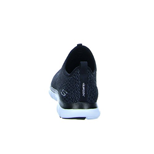 Skechers Flex Appeal 2.0 Passports Womens Slip On Sneakers Black/White 8