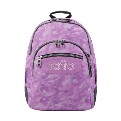 TOTTO Mochila escolar camuflaje rosa - Crayoles TAMAÑO ESTÁNDAR