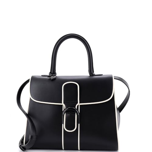 Delvaux, Pre-Loved Brillant Top Handle Bag Leather MM, Black