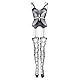 Catsuit mit Straps-Design Schwarz - Curvy