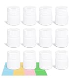 12 Pack Travel Pill Bottles - White Food Grade Plastic with Screw Caps & Labels, Small Pill Organizer for Pills, Vitamins, Capsules