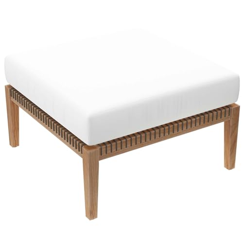 Ergode Clearwater Outdoor Patio Teak Wood Ottoman