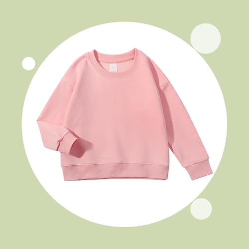 Kids Boys Girls Crewneck Sweatshirts Cotton Casual Solid T-Shirt Pullover Tops Long Sleeve Sport Jumper3