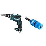 Makita DFS452Z Akku-Trockenbauschrauber (ohne Akku/Ladegerät, 490 W, 18 V) & Knauf Schraubvorsatz mit Bit-Halter für Akku-Schrauber und Hand-Bohrmaschinen