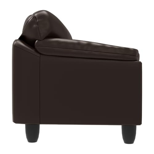 Image of Interio by Godrej Sofa Rejoice 1 Seater Leatherette Sofa for Living Room, 1-Year Warranty, Pinewood, Coffee Brown