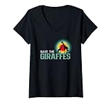 Photo Gallery donna retro sunset giraffe lover save the giraffes climate change maglietta con collo a v Photo Gallery donna retro sunset giraffe lover save the giraffes climate change maglietta con collo a v