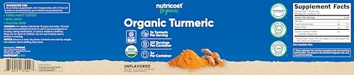 Image of Nutricost Organic Turmeric Root Powder 1 LB (16oz), Certified USDA Organic