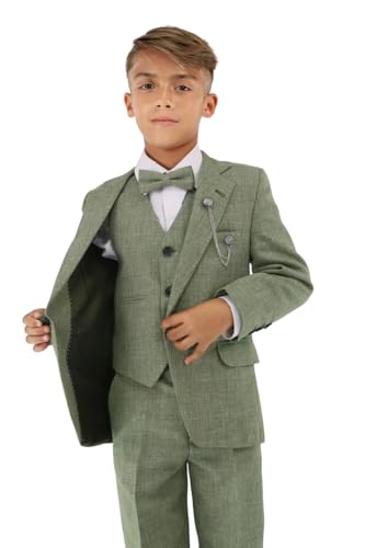 Costume de cérémonie garçon ensemble 8 pièces slim mariage communion - 3