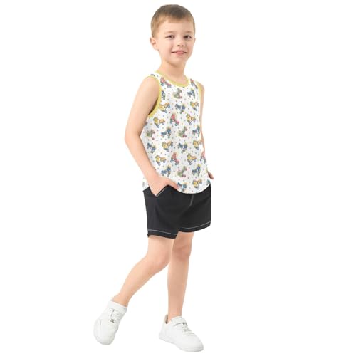 Baby Boys Sleeveless Tank Top Roller Skates Toddler Athletic Vest 3-10T4