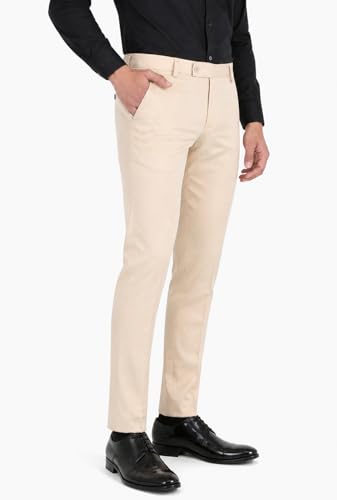 Image of Formal Pants for Men Office Wear - Premium Slim Fit Formal Trouser for Men, College Pant for Boys, Gents Bottom Formal wear for Office Meeting, Party, Gathering, Wedding