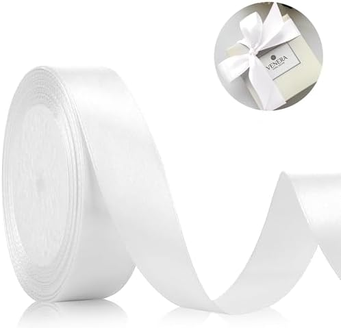 Geschenkband Satinband 22m, 20mm Breit Geschenkband, Weißes Schle...