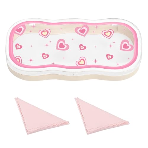 Image of MoKo Glasses Case Hard Shell, Cute Eyeglass Case for Reading Glasses, Clear Eyeglasses Case for Women Girls