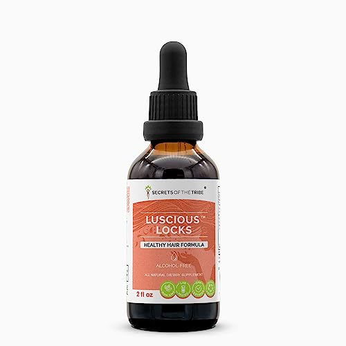 Secrets of the Tribe Luscious Locks Alcohol-Free Extract, Glycerite Amla,Hibiscus, Stinging Nettle, Horsetail, Reishi Mushroom. Tincture, Herbal Extract Healthy Hair Formula 2 OZ