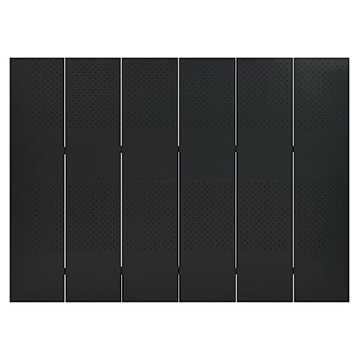 Genérico Biombo Divisor de 6 Paneles Acero Negro 240x180 cm,Divisores de ambientes-335904
