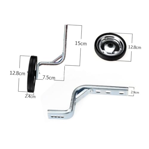 Ruedas de Entrenamiento Ajustables para Bicicleta Healifty, Estabilizadores de Acero y Caucho Resistente para Bicicletas S, Fácil Montaje, Color Negro y Plata miniatura 2