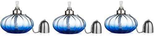 H Potter Tabletop Patio Torch Outdoor - Citronella - Decorative Flame Light for Poolside, or Backyard Garden - Heavy Duty Glass Refillable (Set of 3)