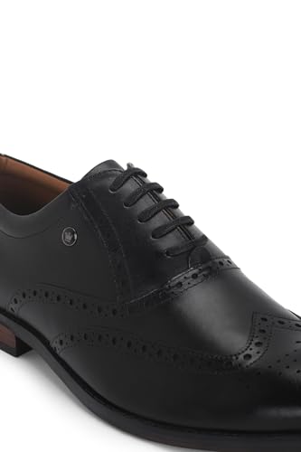 Image of Louis Philippe Men Premium Leather Breathable Lining Material Anti Slip with Heel TPR Sole Formal Oxford Shoes