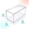 4 Clear Acrylic Boxes for Display, 8 Lx4 Wx4 H Storage Containers with Lids, Made in the USA, Clear Boxes for Gifts, Collectibles, Figures, Arts & Crafts Organization