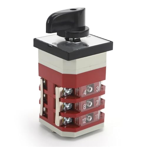 Interrupteur rotatif triphasé à cames 16A type inverseur LW12-16/YH3.3