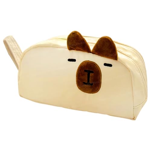 Image of FunBlast Pencil Pouch for Girls - Capybara Pouch for Girl, Multipurpose Zipper Pouch, Aesthetic Pouch for Girl, Kawaii Pencil Case, Cute Pouches for Girls, Return Gift for Kids (Beige)