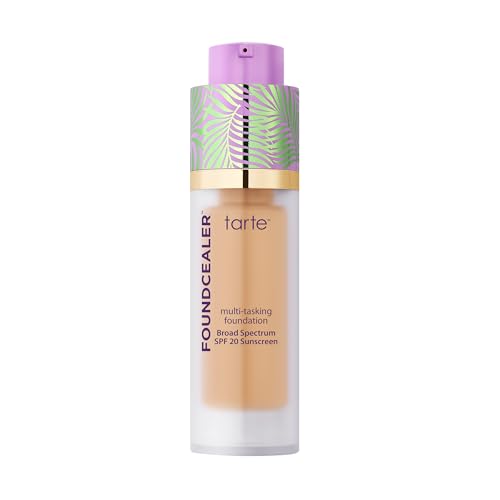 tarte babassu foundcealer dewy foundation Broad Spectrum SPF 20 Sunscreen – Foundation & Concealer in 1, Vegan Skincare Makeup, Medium Coverage, Cruelty-Free, full size, 34S medium sand