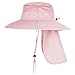 Sun Hats for Men Women Fishing Hat UPF 50+ Breathable Wide Brim Bucket Hats Summer UV Protection Safari Hat with Neck Flap Pink