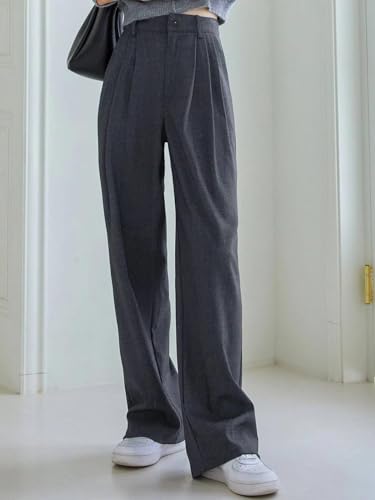 Image of KOTTY Women's Regular Fit High Rise Cotton Blend Solid Trousers