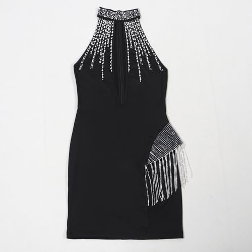 Image of Jigfar Women's Sexy Rhinestone Sheer Mesh See Through Bodycon Dress Birthday Party Club Night Outfits