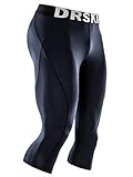 DRSKIN 1~3 Pack Men’s 3/4 Compression Tight Pants Base Under Layer Running Shorts Cool Dry (Packs...