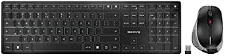 CHERRY DW 9500 SLIM, bezprzewodowy zestaw klawiatury i myszy, układ francuski (AZERTY), połączenie Bluetooth lub bezprzewodowe, płaska konstrukcja, ładowalna, Czarny-Szary