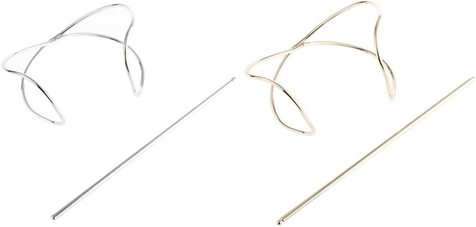 Beaupretty 2セットメタルヘアスティッククリップのための髪のクリップの装飾的な髪のピンの装飾的な髪のピンのねじれ バンズの毛の箸のためのヘアピンバレットの髪のバレット