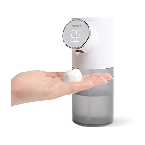 mooas Soft Bubble Automatic Hand Soap Dispenser 320ml/11oz, Rechargeable Foaming soap Dispenser, IPX4 Waterproof, Touchless Bath Kitchen Countertop soap Dispenser, Gifts for Women Cover