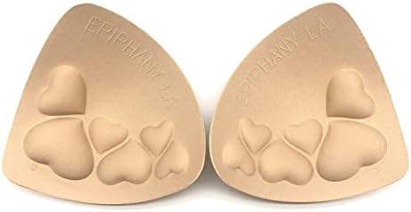 Epiphany LA Women's Push Up Padding Inserts for Swimsuits, Sports Bras and Clothing (C Cup - 1 Pair) Beige