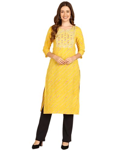 Image of Maaesa Printed Cotton Kurta for Women