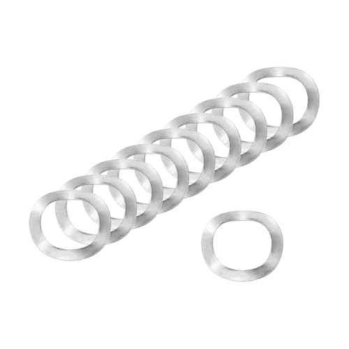 uxcell Wave Spring Washer, 200Pcs 0.59"x0.39"x0.01" (ODxIDxT) - 304 Stainless Steel Curved Washer for Screw Bolt, Wave Washers Gaskets for Machinery (Silver)