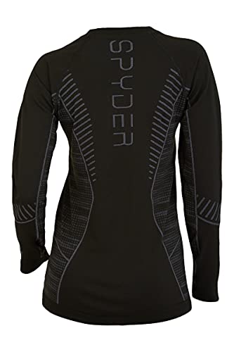 Spyder Women's Standard Momentum Crew Neck Base Layer Top, Black, Medium/Large #TOP1