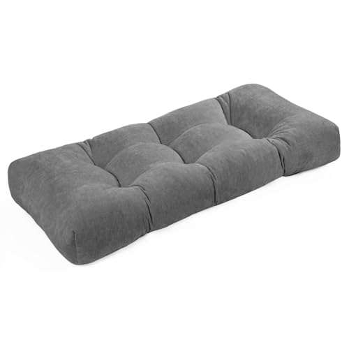 ROFIELTY Bench Cushion 36 Inch, Non-Slip Tufted Bench Cushion for Indoor Furniture for Bay Window, Entryway Bench, Piano Seat (Chenille-Gray, 36x14x4)