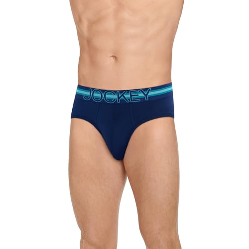 Jockey Sport Men's Underwear Stability Pouch Microfiber Brief, Just Past Midnight, M