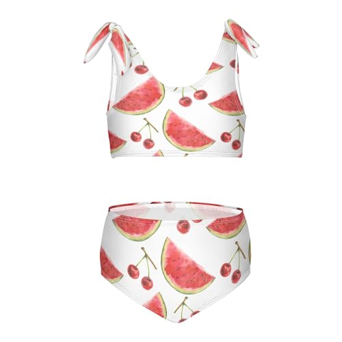 Dussdil Watermelon Fruits (33) Girls Swimsuits 2 Piece Swimwear Bikini Set Beach Bathing Suit for Summer Girl Kids 7-8T