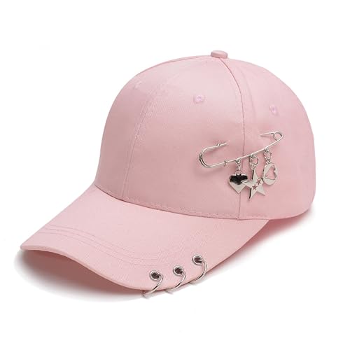 Unisex Pin Iron Ring Baseball Hat Hip Hop K-Pop Snapback Caps Sol...