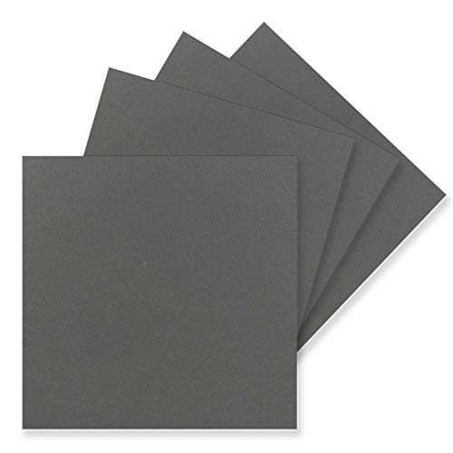 FarbenFroh by GUSTAV NEUSER 50 single cards square 15 x 15 cm in anthracite (grey) 240 g/m² blank craft cards, postcards