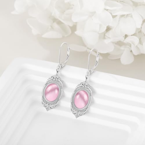 Boucles d'oreilles œil de chat rose argent : fini les bijoux ternes - 5