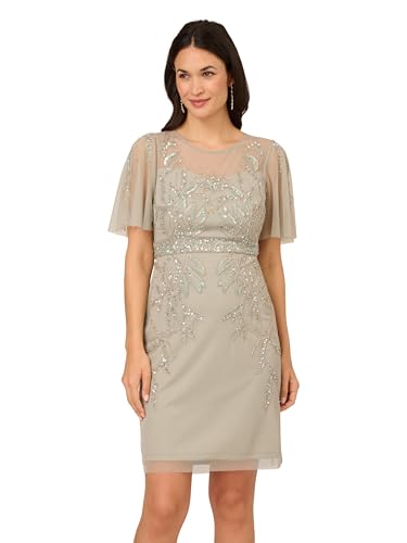 Image of Adrianna Papell Womens Beaded Cocktail Dress