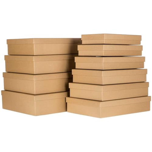 Hobby Lobby Kraft Nested Rectangle Gift Boxes, Set of 10, Assorted Sizes up to 18 x 13.25 x 4.25 inches, Brown