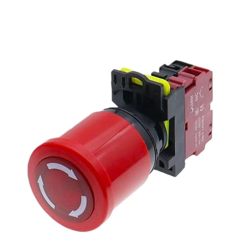Interrupteur d'arrêt d'urgence LA36M-01ZS 220V bouton poussoir avec fixation