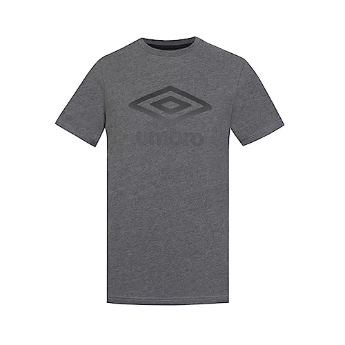 UMBRO Camiseta de algodón Big Logo para hombre, camiseta mixta,, gris, L