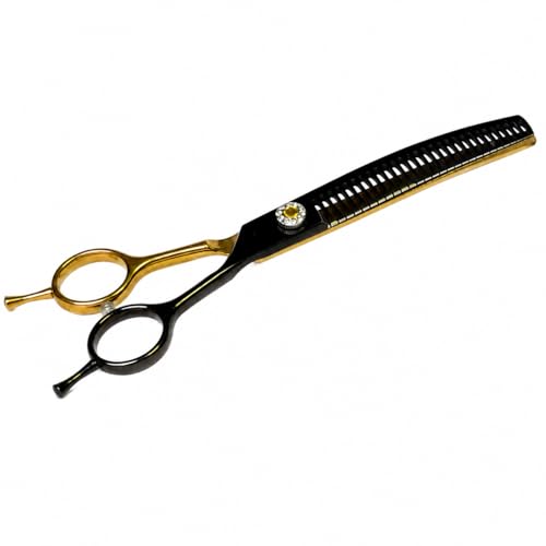 7 Curved Thinner Dog Scissor Curved Chunker Scissors 28 Teeth 70% Thinning Rate Professional Pet Shear for Groomer Ergonomic Dog Grooming Scissor Dog Shear for Grooming