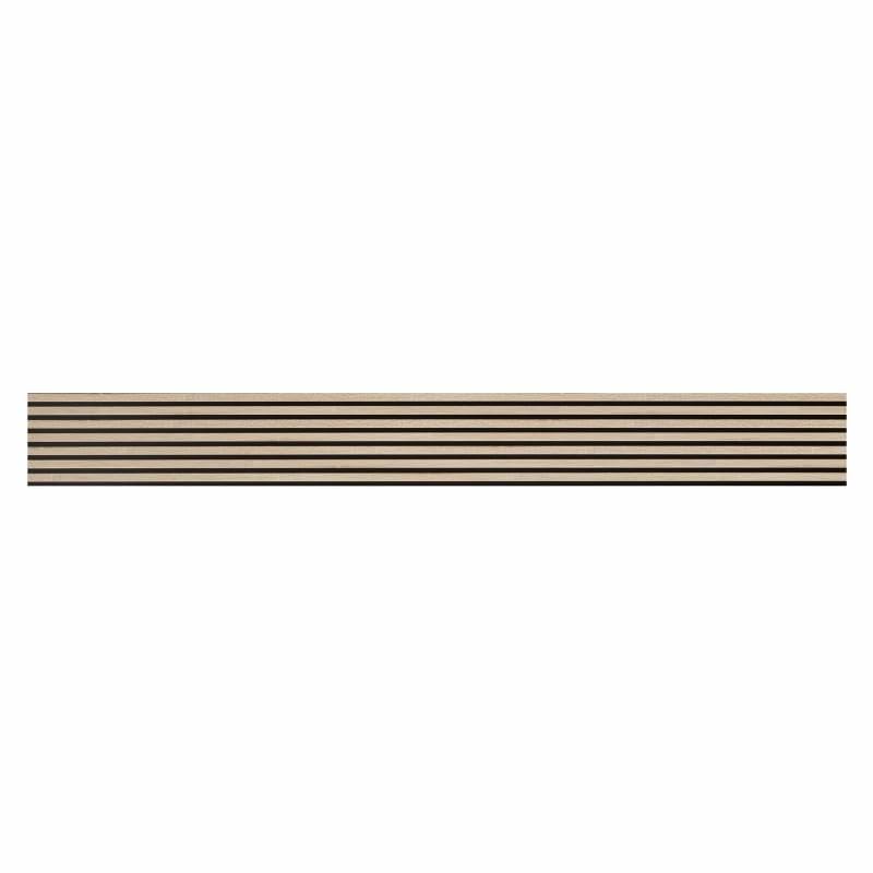 Panneau Mural Tasseaux Rigide DECOON 250x30x1,4 Cm - Noir Et Fond Chêne - Effet Relief Moderne 0,75 M²